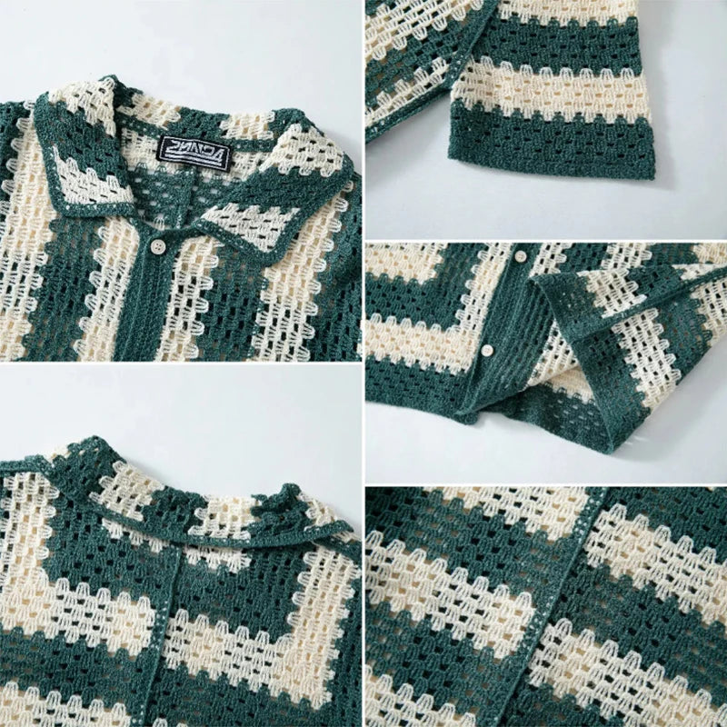 Striped Knit Casual Shirt