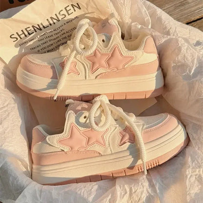 Kawaii Pink Platform Sneakers