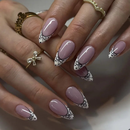 24Pcs French Ballerina Nail Tips