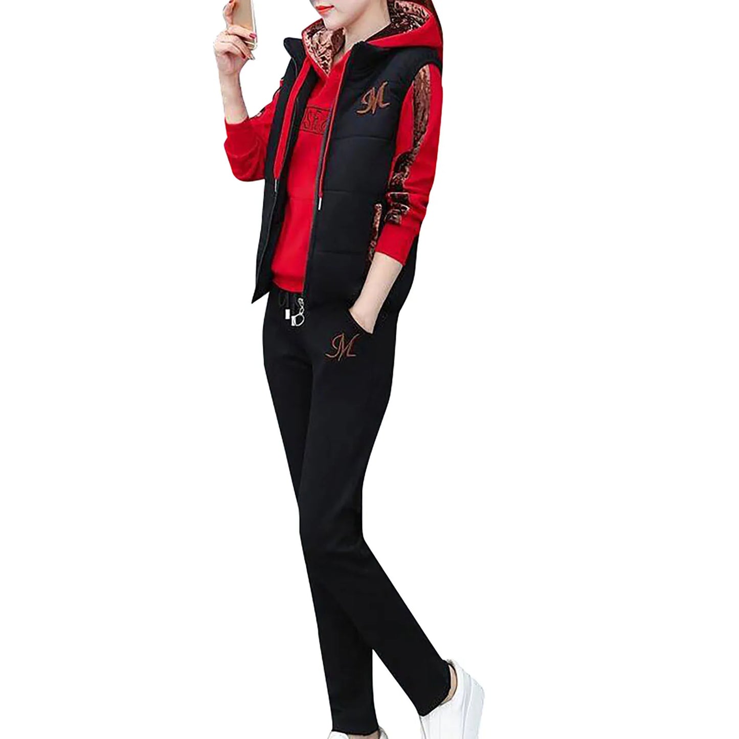 Women 3-Piece Thickened Tracksuit Set