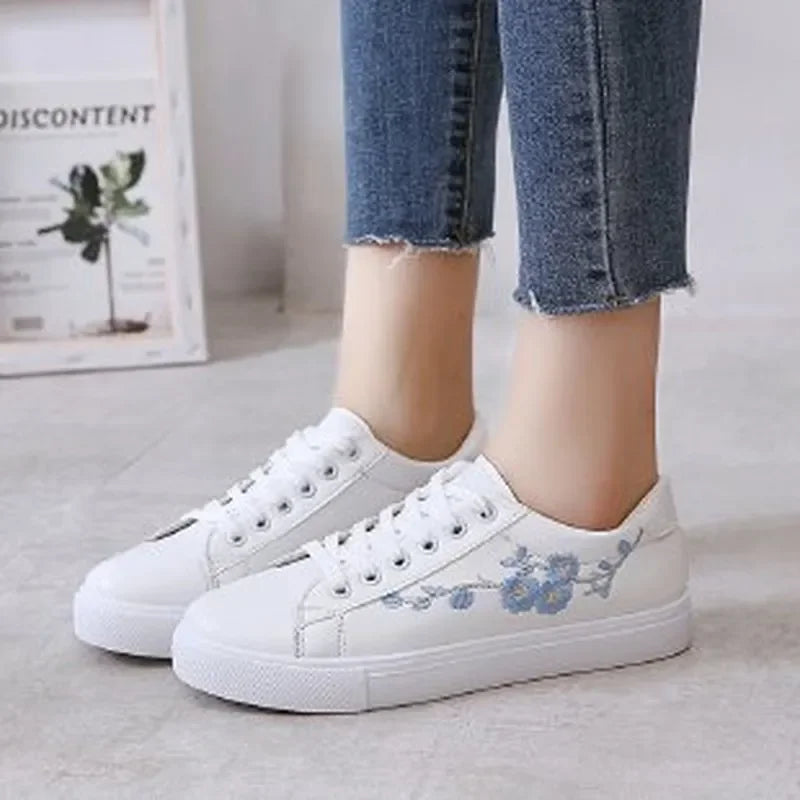 Embroidered Flower Sneakers