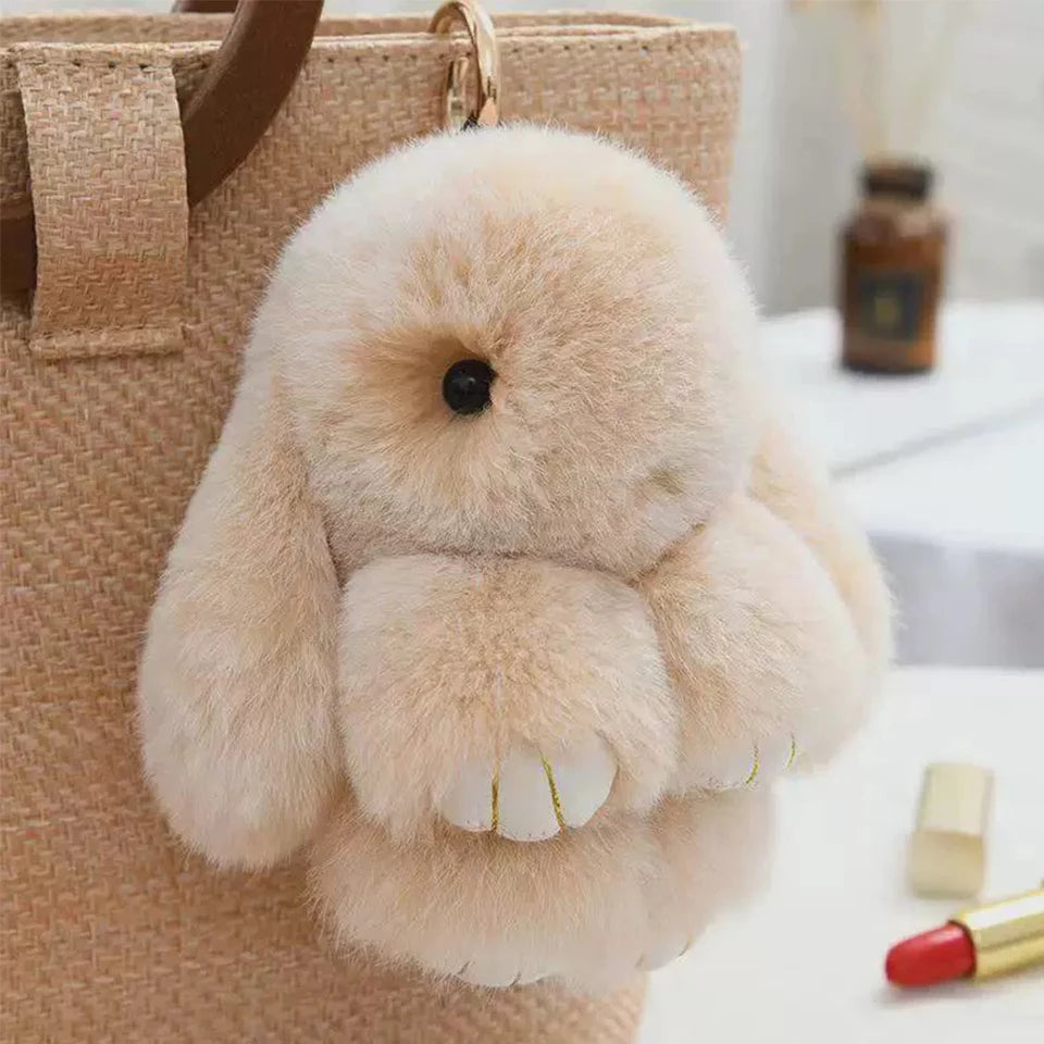 Rabbit Fur Keychain Bag Car