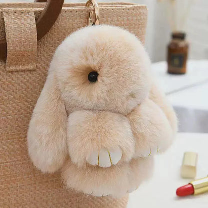 Rabbit Fur Keychain Bag Car