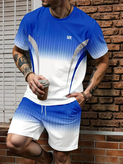 Irregular 3D Print T-Shirt Set