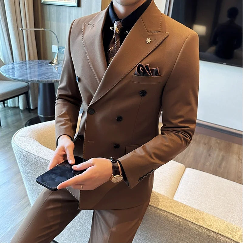 Jacket Trousers Double Breasted Suit