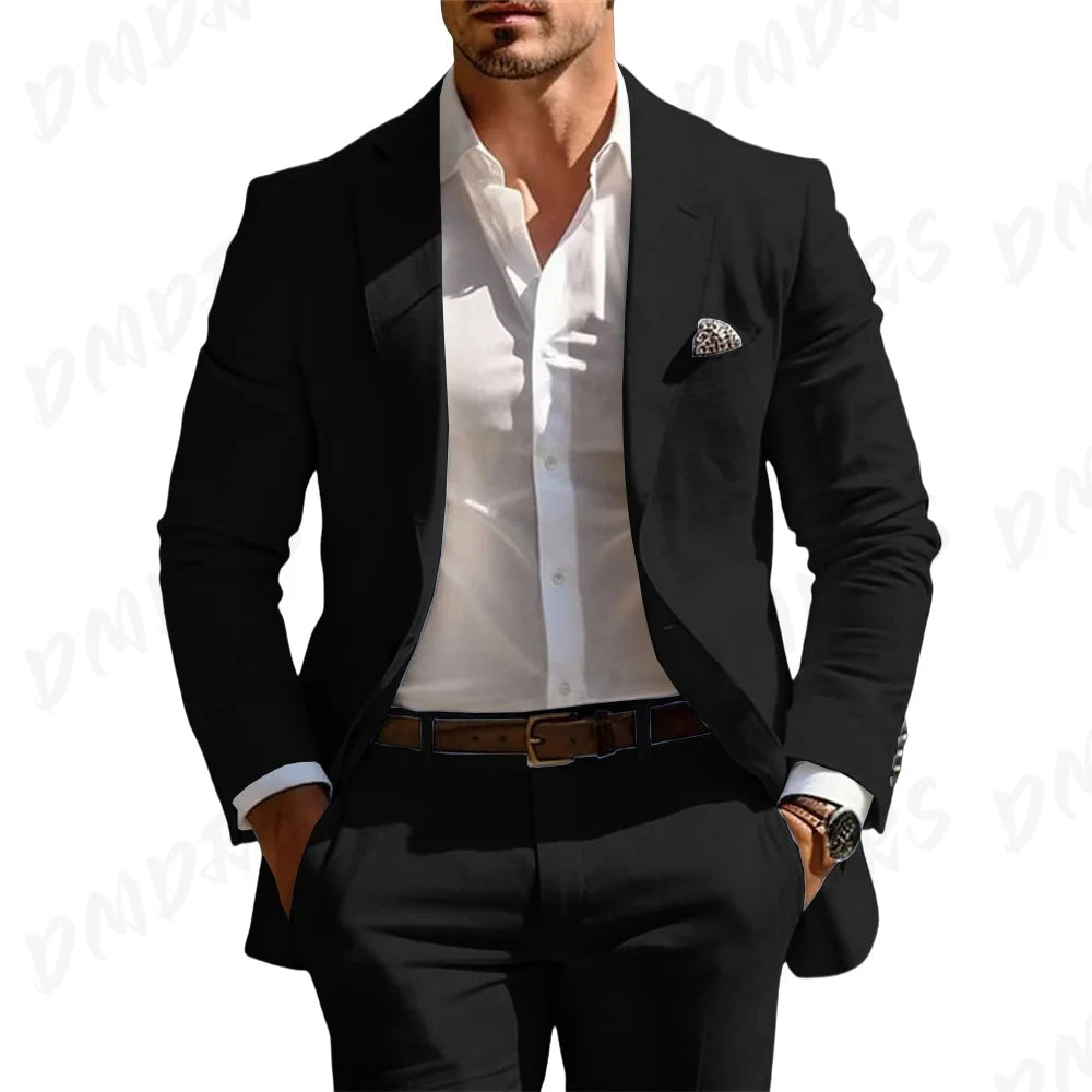 Summer Wedding Formal Solid Suit