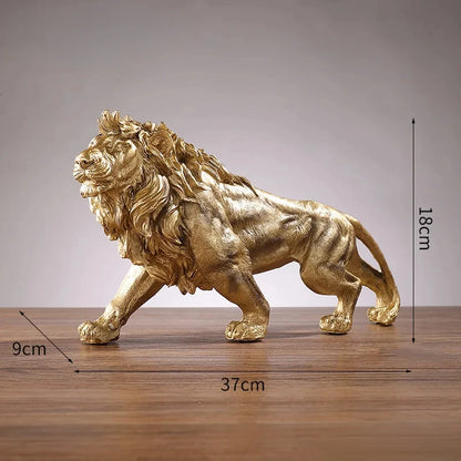 Golden Lion King Statue