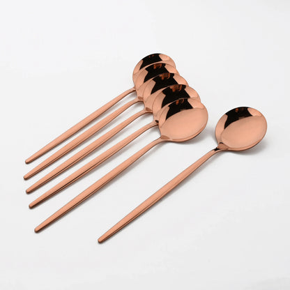 Metal Dinnerware Set Rose Gold