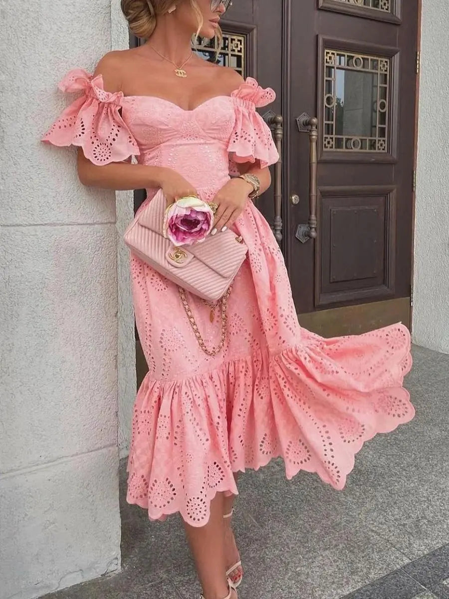 Off Shoulder Midi Dress