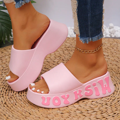 Platform Wedge Slide Sandals