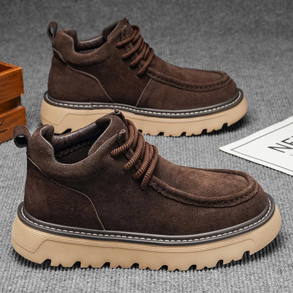 Suede Lace-Up Ankle Boots