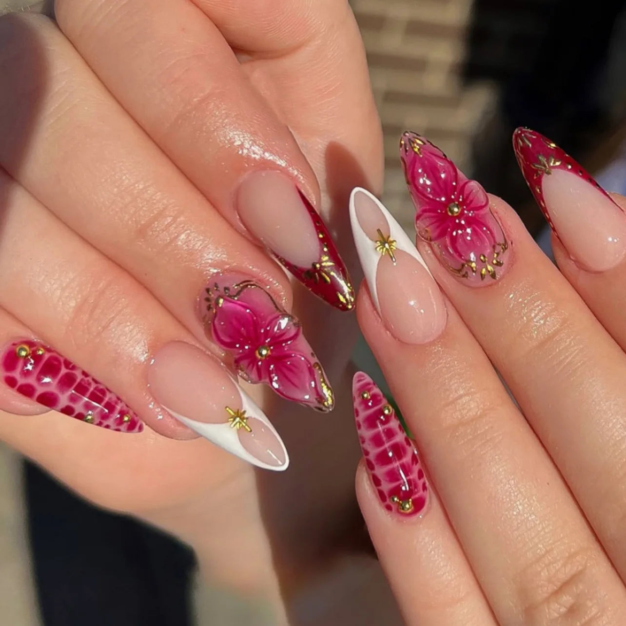 24Pcs French Ballerina Nail Tips