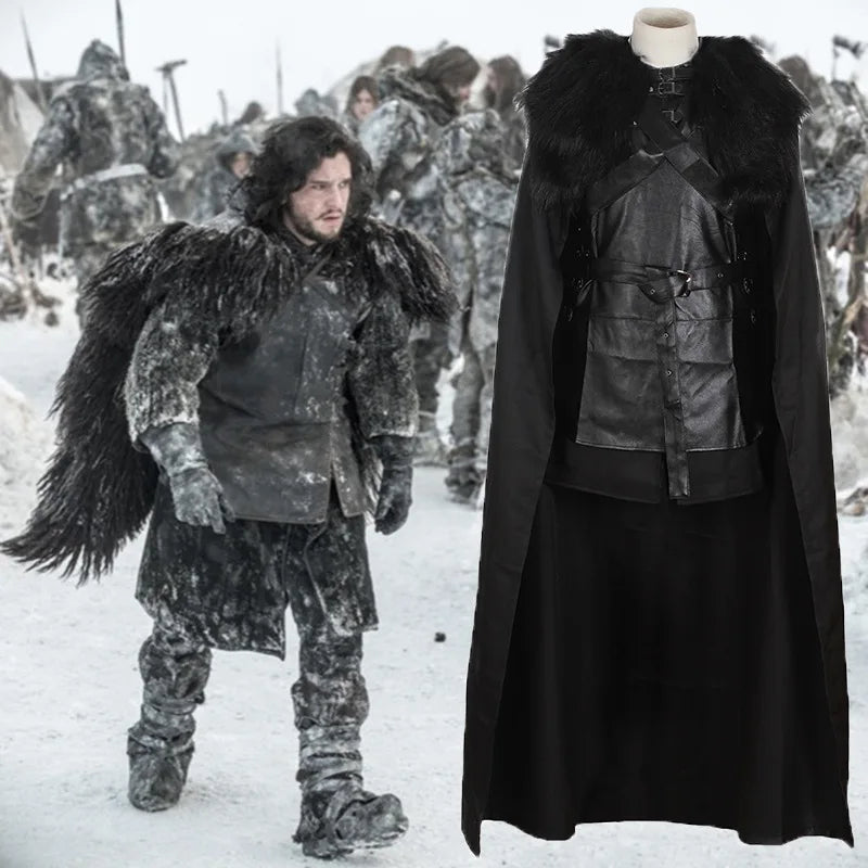 Black Leather Cloak Costume Set