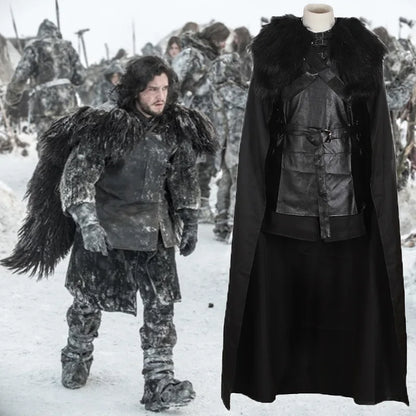Black Leather Cloak Costume Set