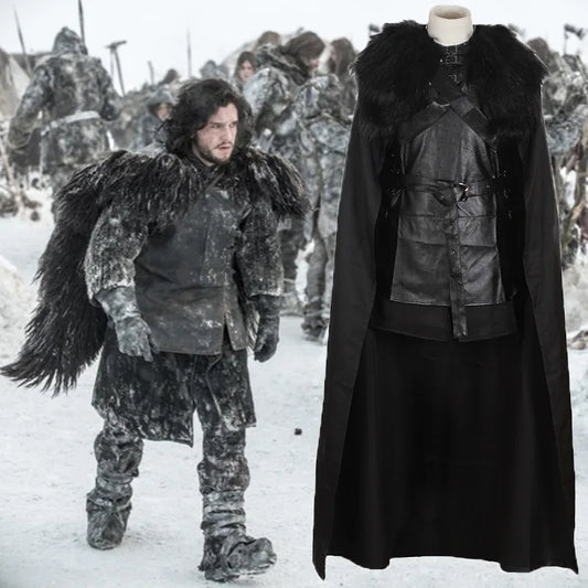 Black Leather Cloak Costume Set