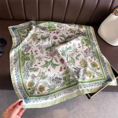 Square Scarf Hijab Neckerchief Floral