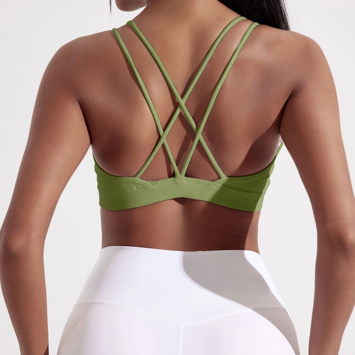 Cross-Front Padded Sports Bra