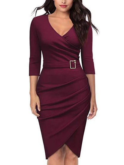 V-Neck Bodycon Dress