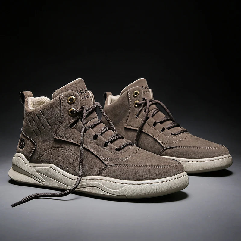 High-Top Motorcycle Ankle Boots