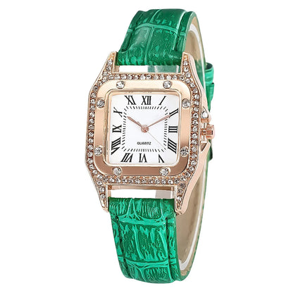 Elegant Women Leather Watch Set