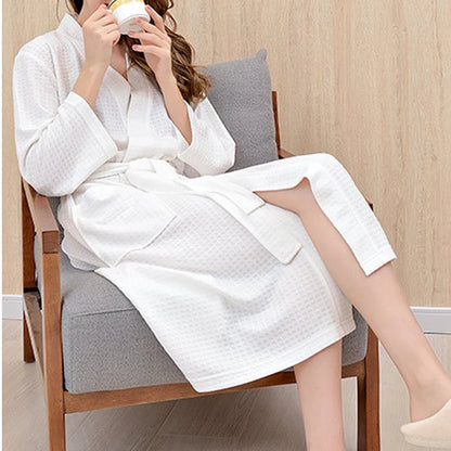 Long Unisex Waffle Bathrobe