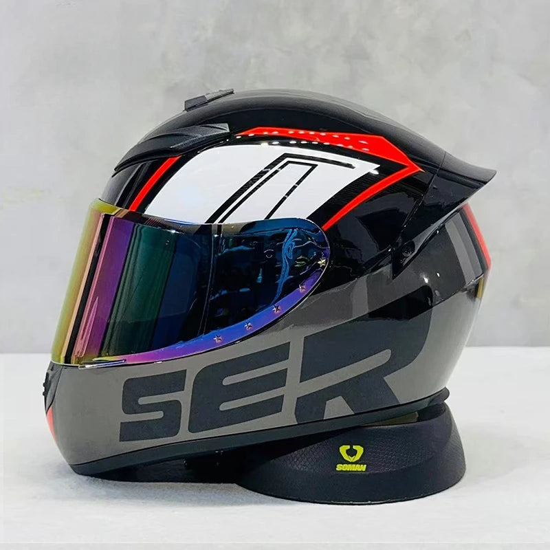 KEAZ Retro Vintage Full-Face Helmet