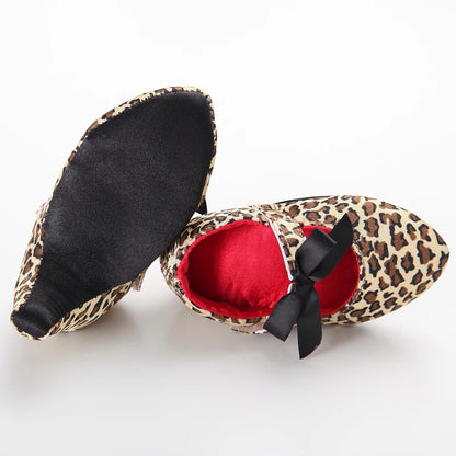 Leopard Bow Baby Dress Shoes