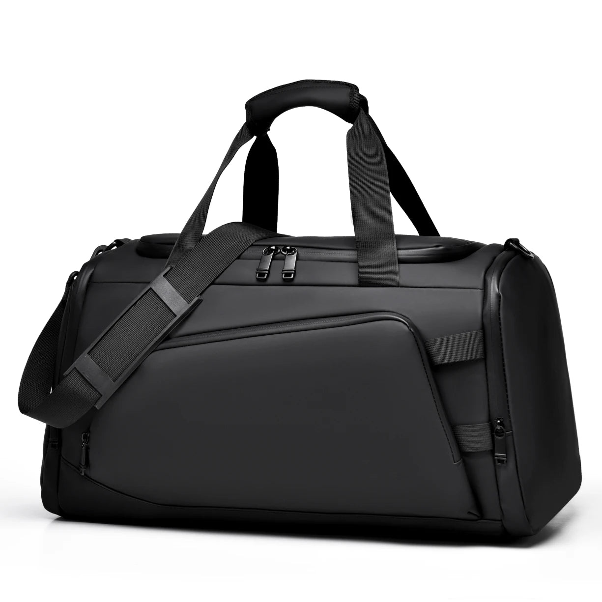 Nylon Duffel Bag with Shoe Compartment