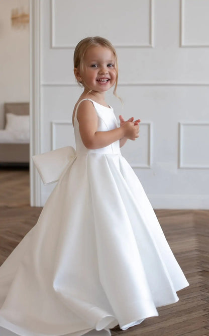 Satin A-Line Flower Girl Dress