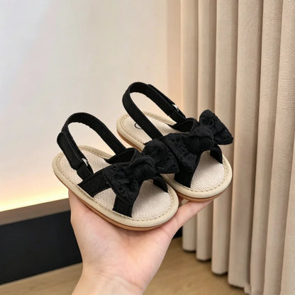 Eyelet Bow Back-Strap Baby Sandals