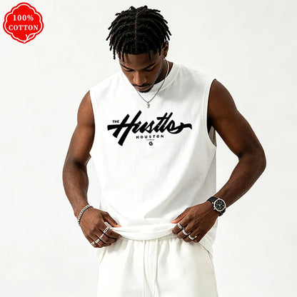 Cotton Houston Print Sleeveless Vest