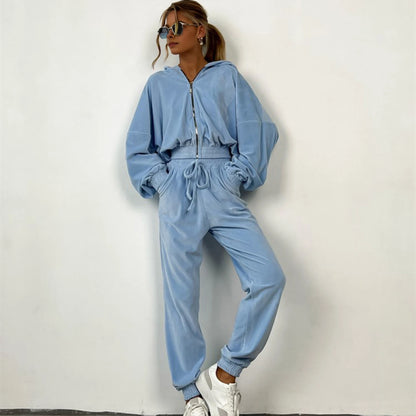 Women Two-Piece Hooded Tracksuit Set