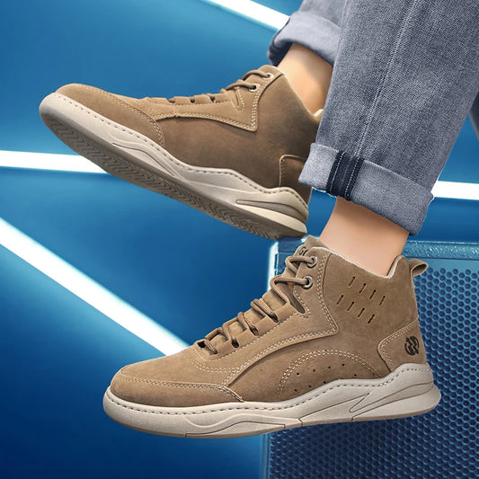 High-Top Motorcycle Ankle Boots