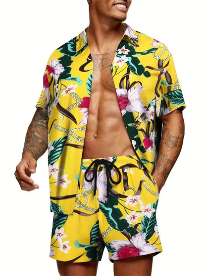 Jungle Print Hawaiian Shirt Set