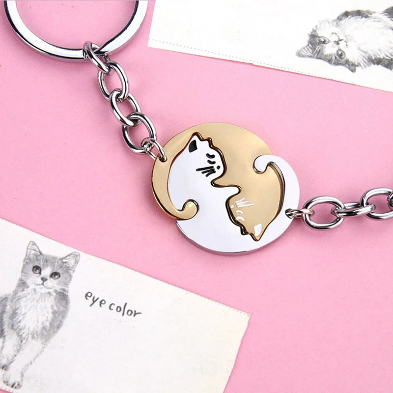 Cute Hug Cat Keychain Creative