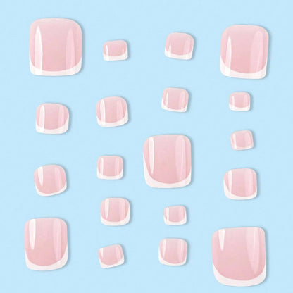 White Press-On Nail Set