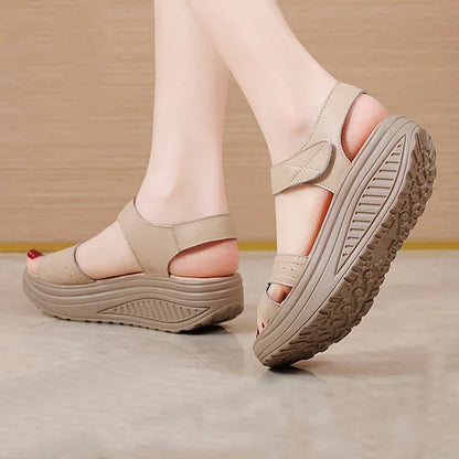 Buckle Wedge Sandals
