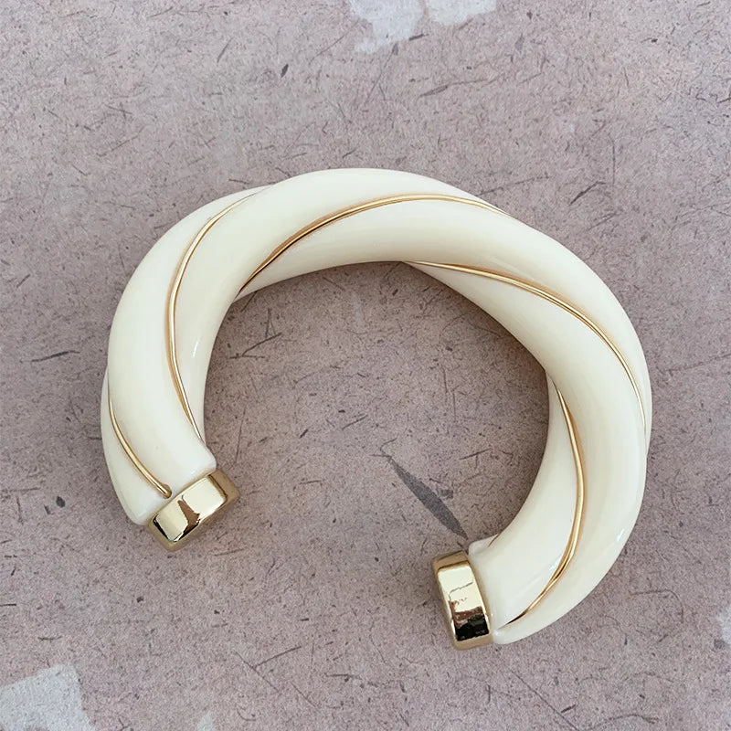 Geometric Leather Cuff Bracelet