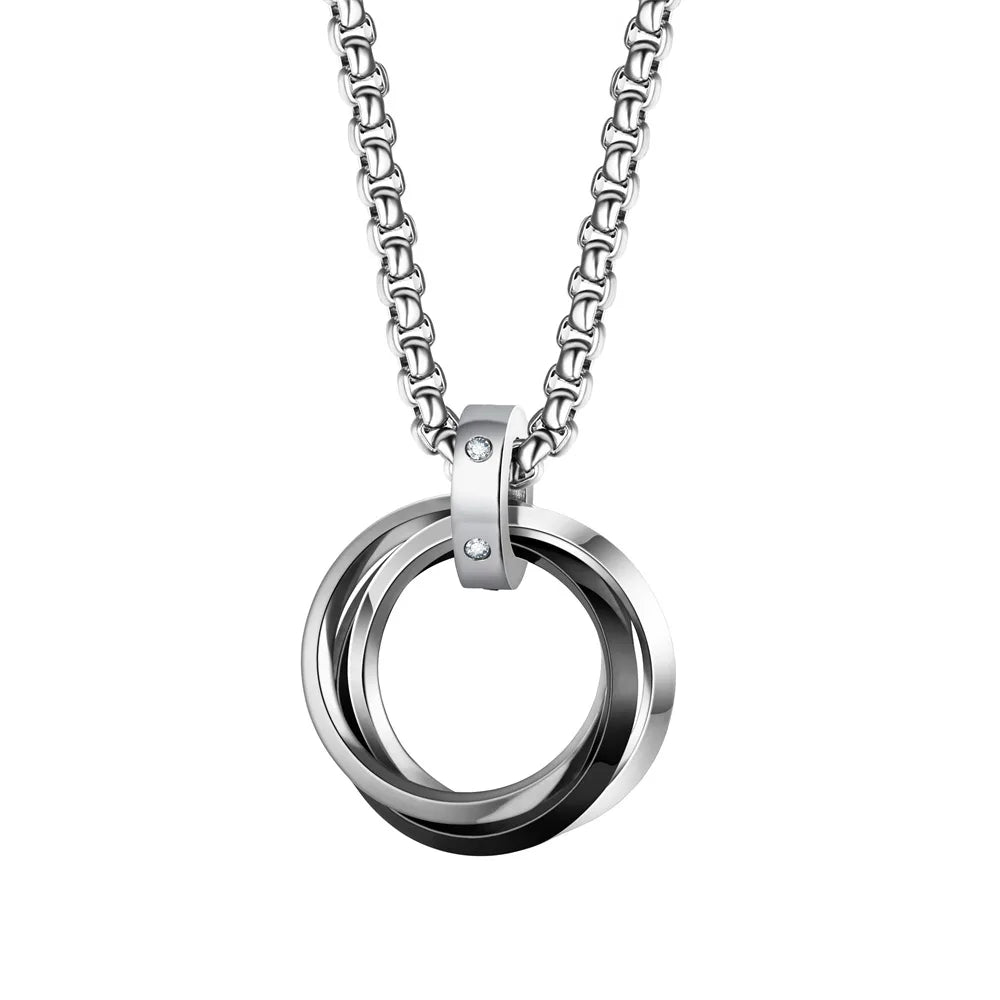Metal Round Stainless Circle Necklace Party