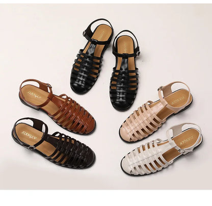 Roman-Style T-Strap Gladiator Sandals