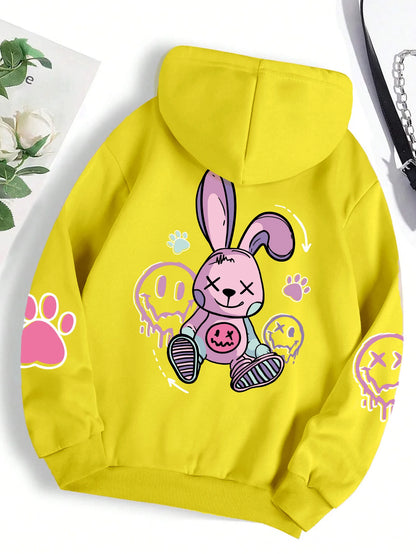 Hip Hop Printed Fleece Hoodie