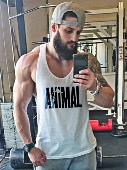 ANIMAL Letter Printed Gym Clothing
