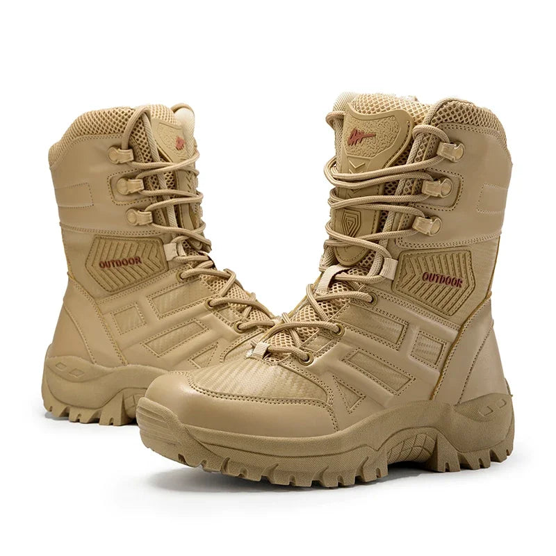 Breathable Leather Combat Boots
