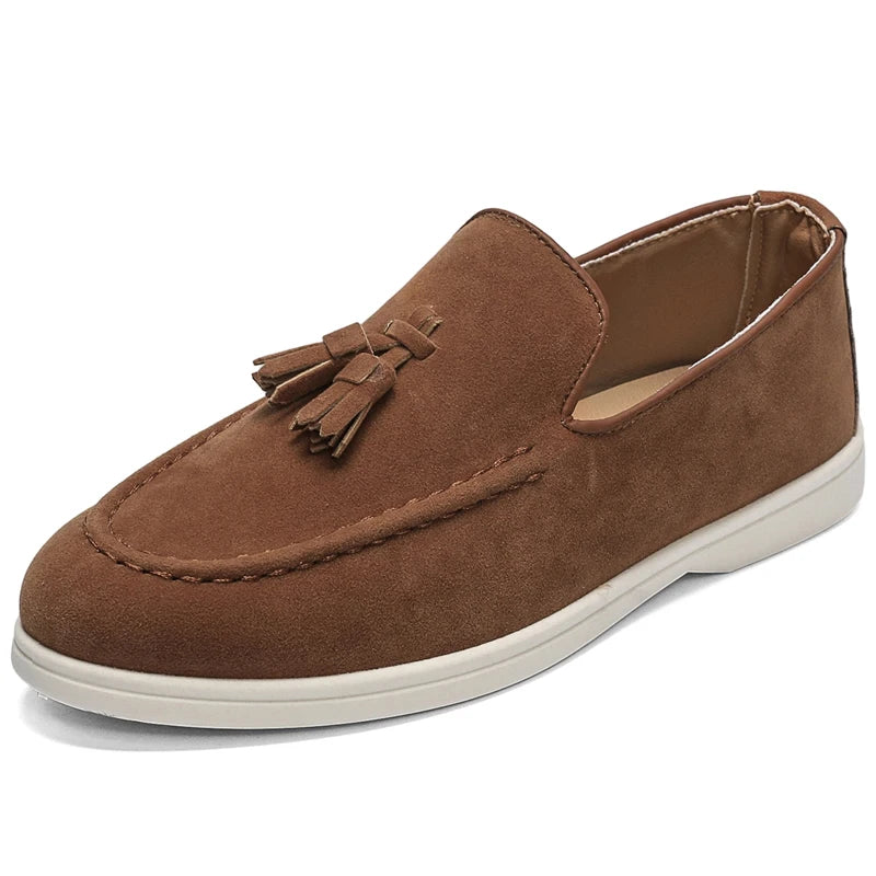 Suede Tassel Driving Loafers
