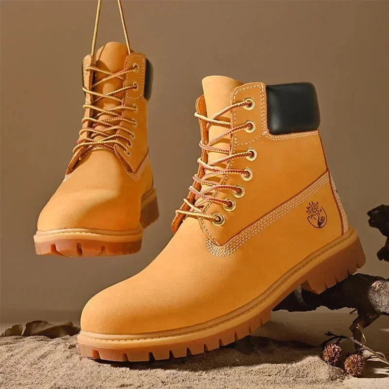 High-Top Lace-Up Ankle Boots