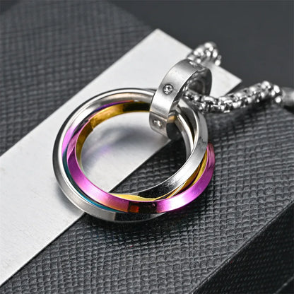 Metal Round Stainless Circle Necklace Party