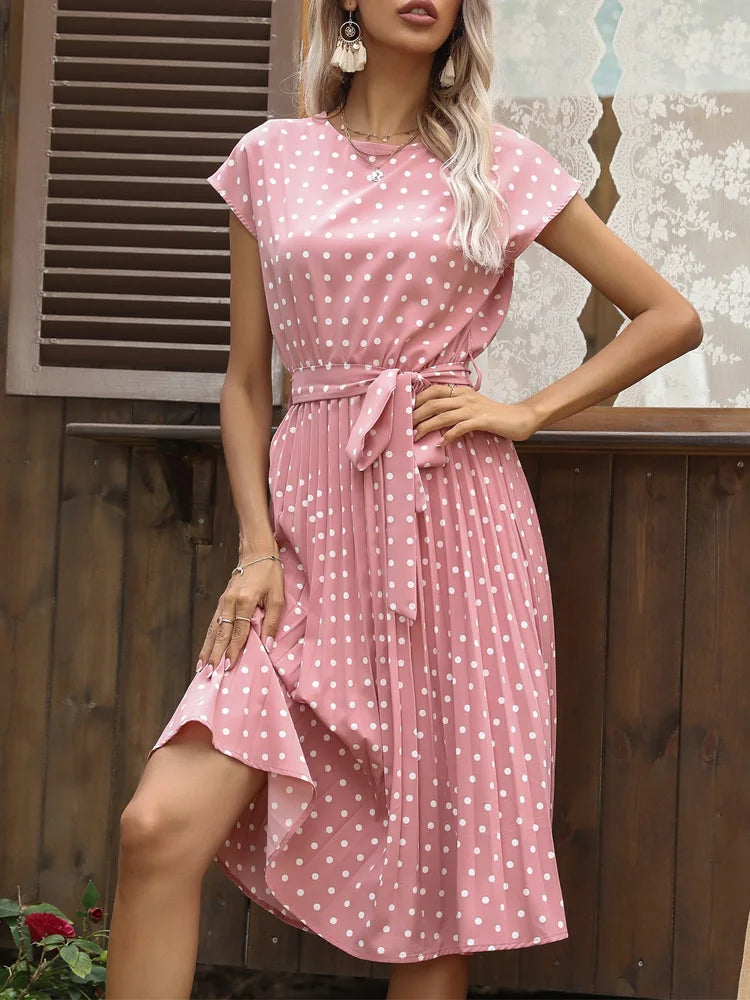 Elegant Belted A-Line Dress