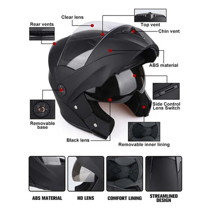 Uchoose Cross-Section Double-Lens Modular Helmet
