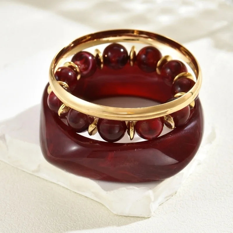 Chunky Resin Bangles Set
