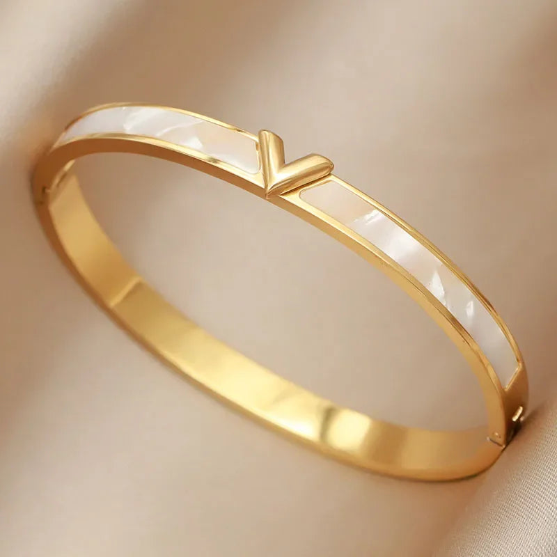 Gold Letter Cuff Bracelet